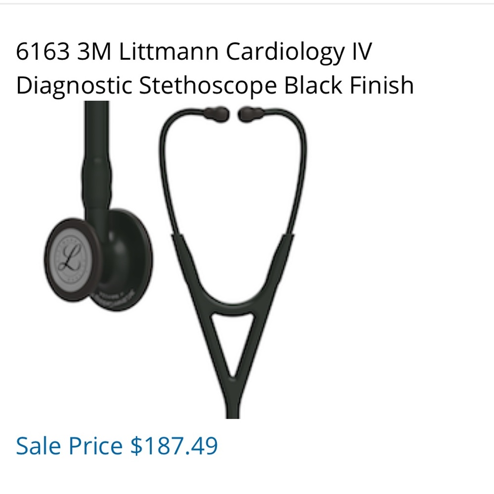 3M Littmann Cardiology IV Diagnostic Stethoscope Black Finish